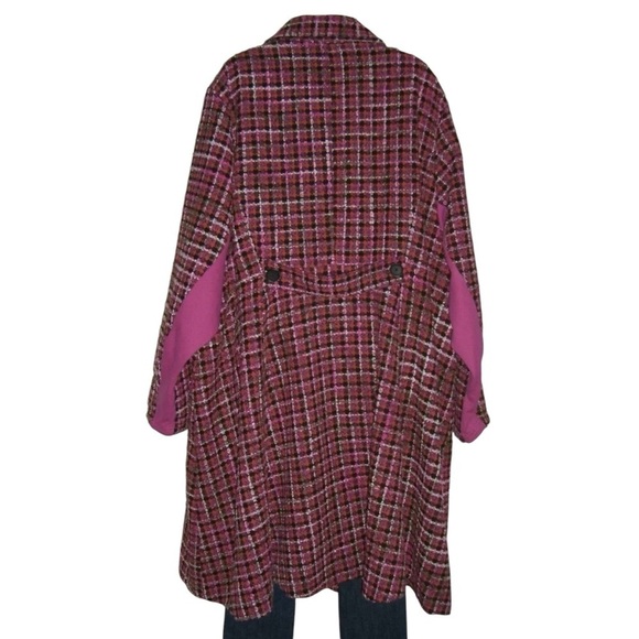 Torrid Coat Pink Pea Trench Boucle Parisian Kate Middleton Preppy Plus Tweed 5X - Picture 7 of 16